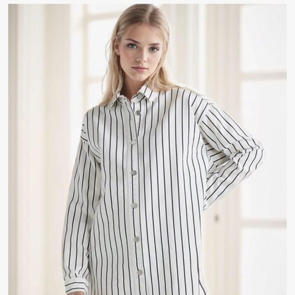 Oversized Striped Summer Tunic Dress